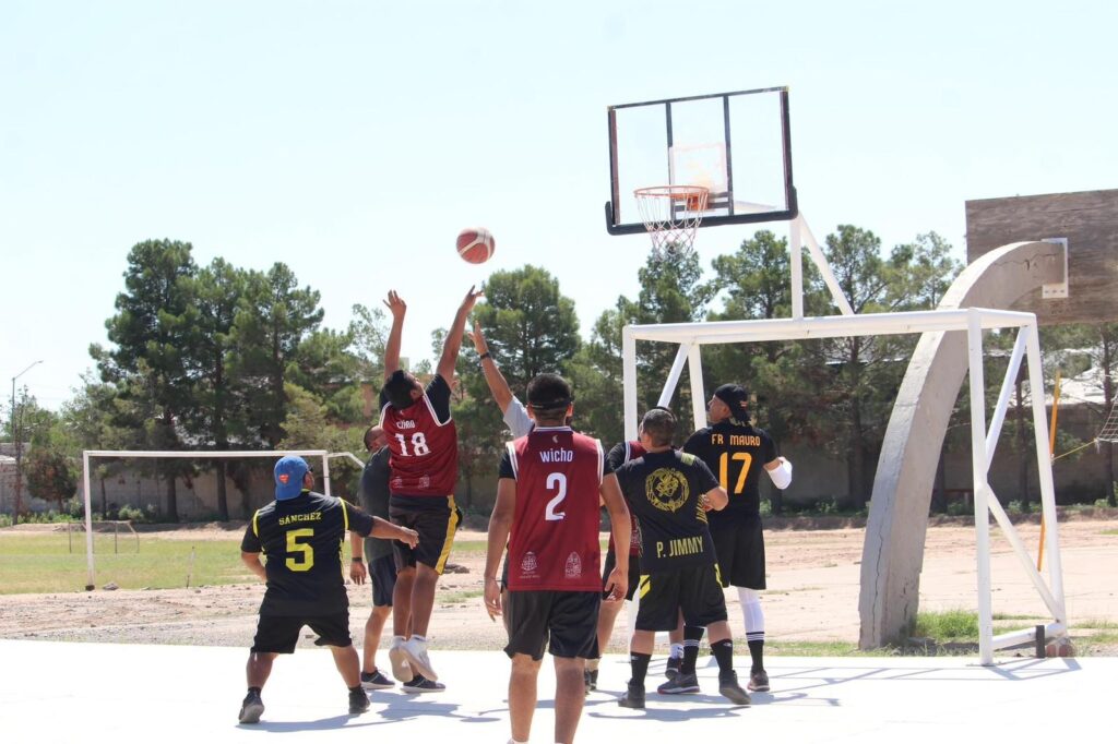 playing basketball